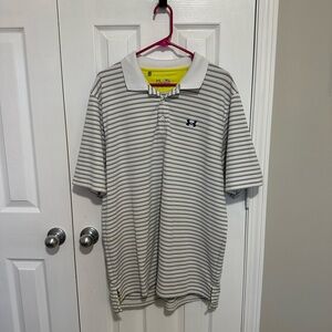 Under Armour Men's Polo Shirt - Gray Stripes